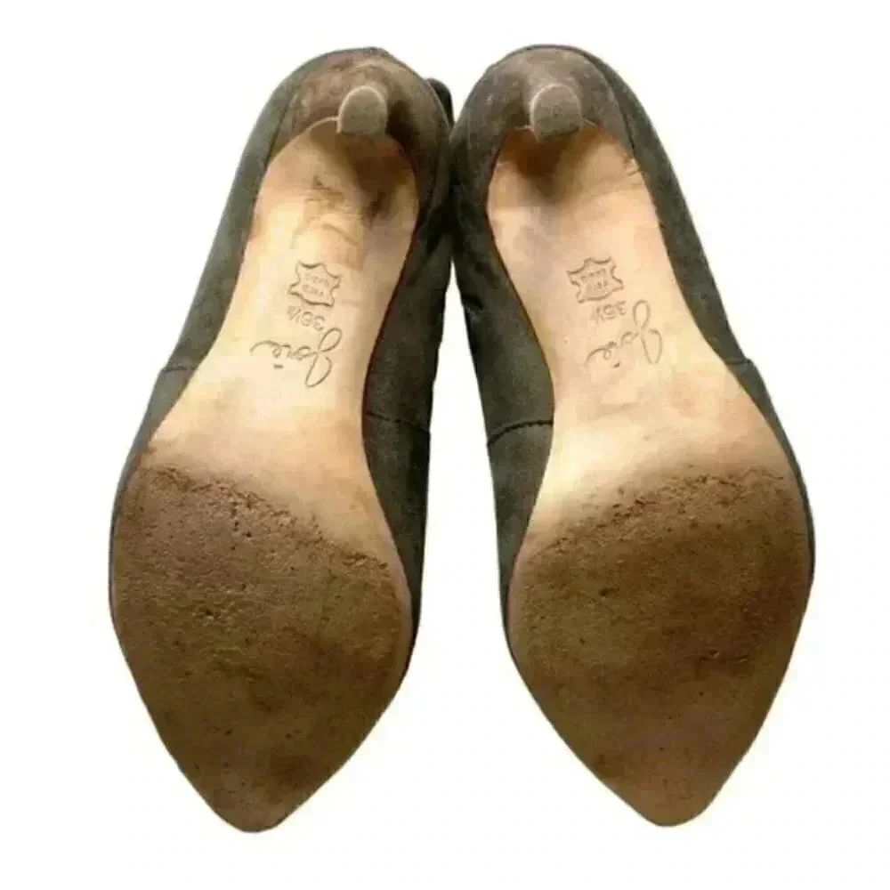 Joie Jemina Over The Knee Taupe High Heel Suede Pointed Sock Boots Size 6